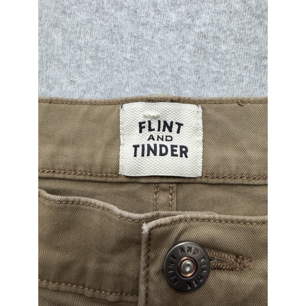 Flint and Tinder Pants Mens 33x30 Khaki Slim Fit Stretch Twill Chino 5 Pocket - Picture 9 of 14